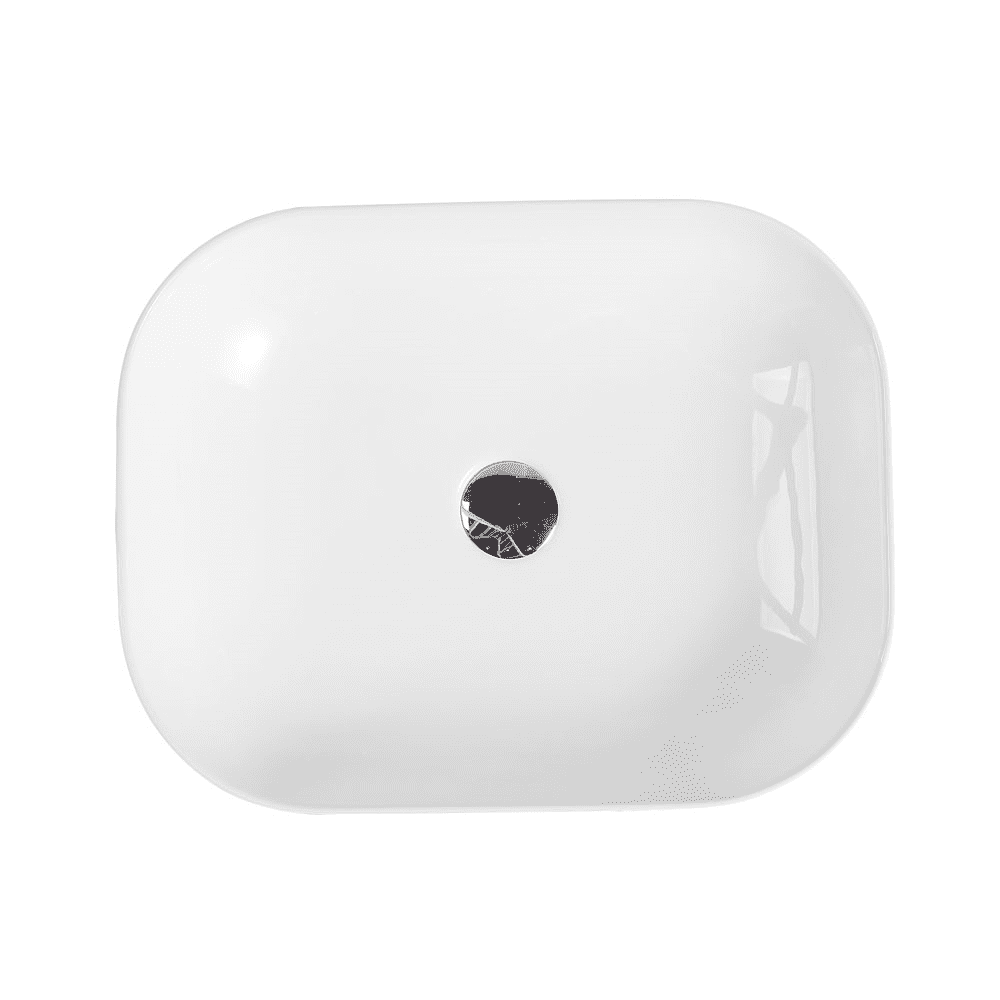 Chur 43 Counter-top Round-edged Square Basin - Black & White