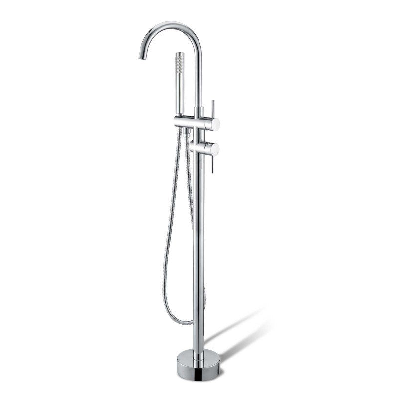 Chrome Freestanding Tap with Handheld Shower
