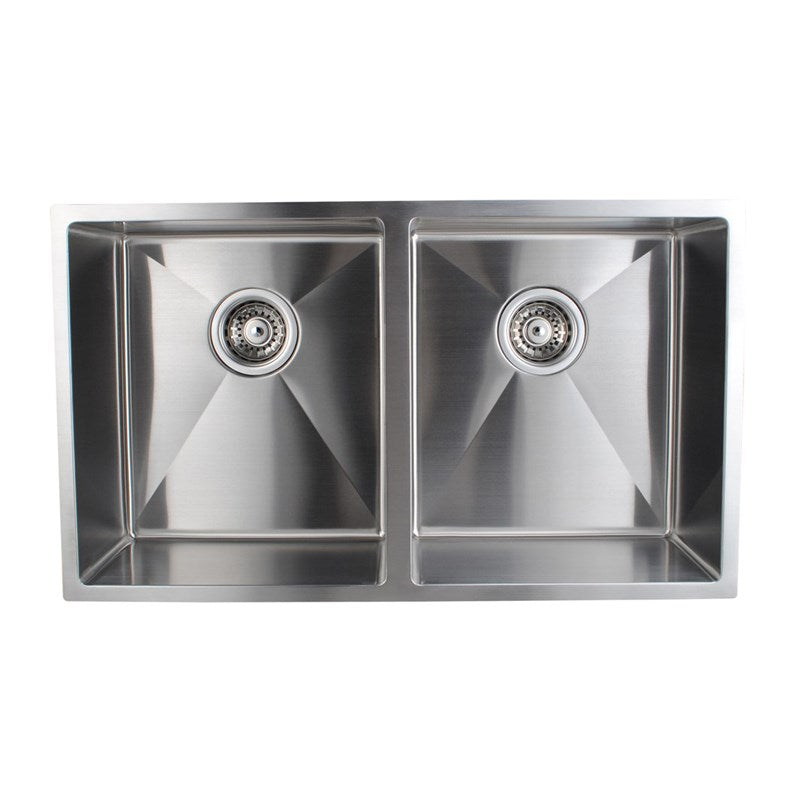 Handmade Stainless Steel Chrome Double Bowl Kitchen Sink 1.2mm (Top/Flush/Undermount) 770*440*230mm