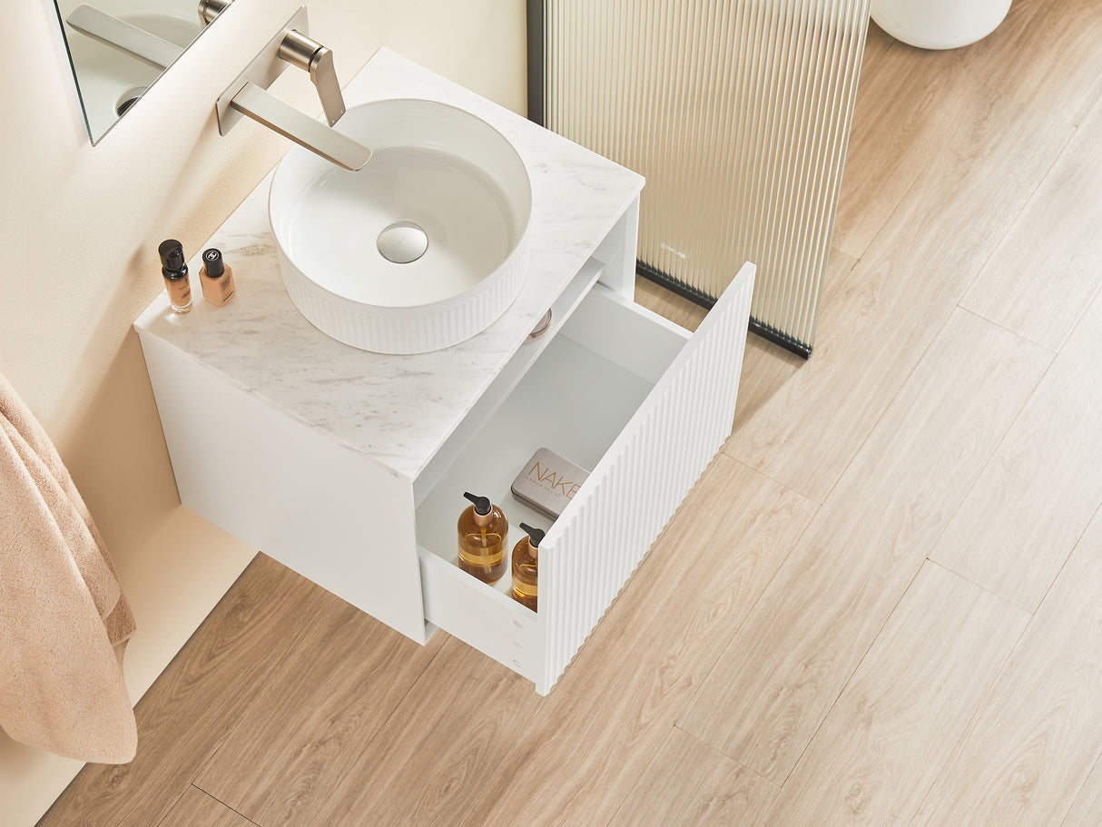 Kirribilli Wall Hung Fluted Vanity 600X455X480MM