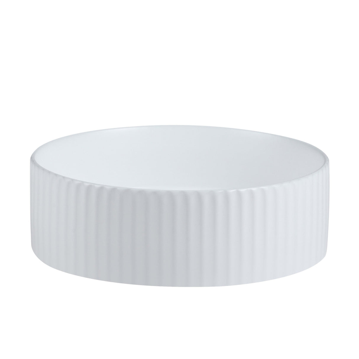 Cora 36 Counter-Top Fluted Round Basin- Gloss White