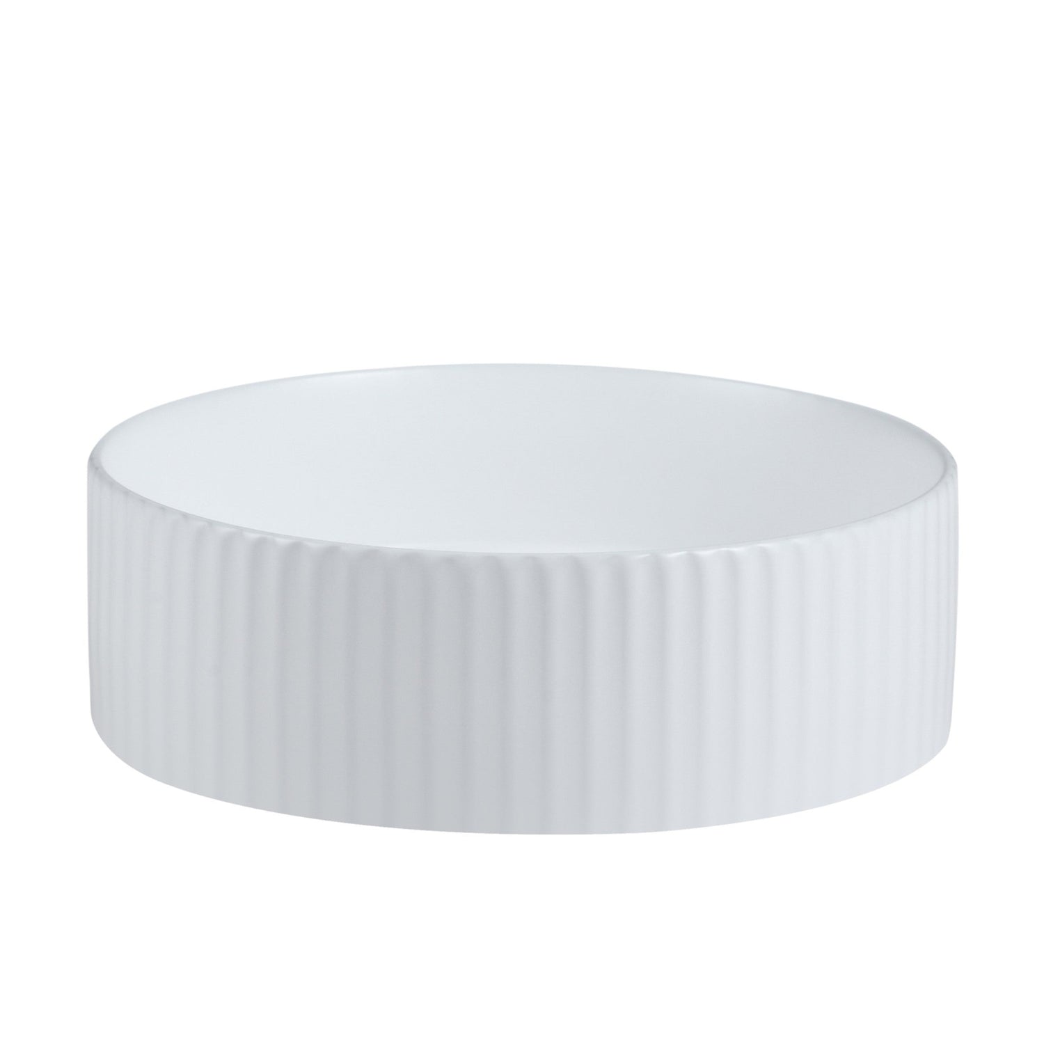 Cora 36 Counter-Top Fluted Round Basin- Gloss White