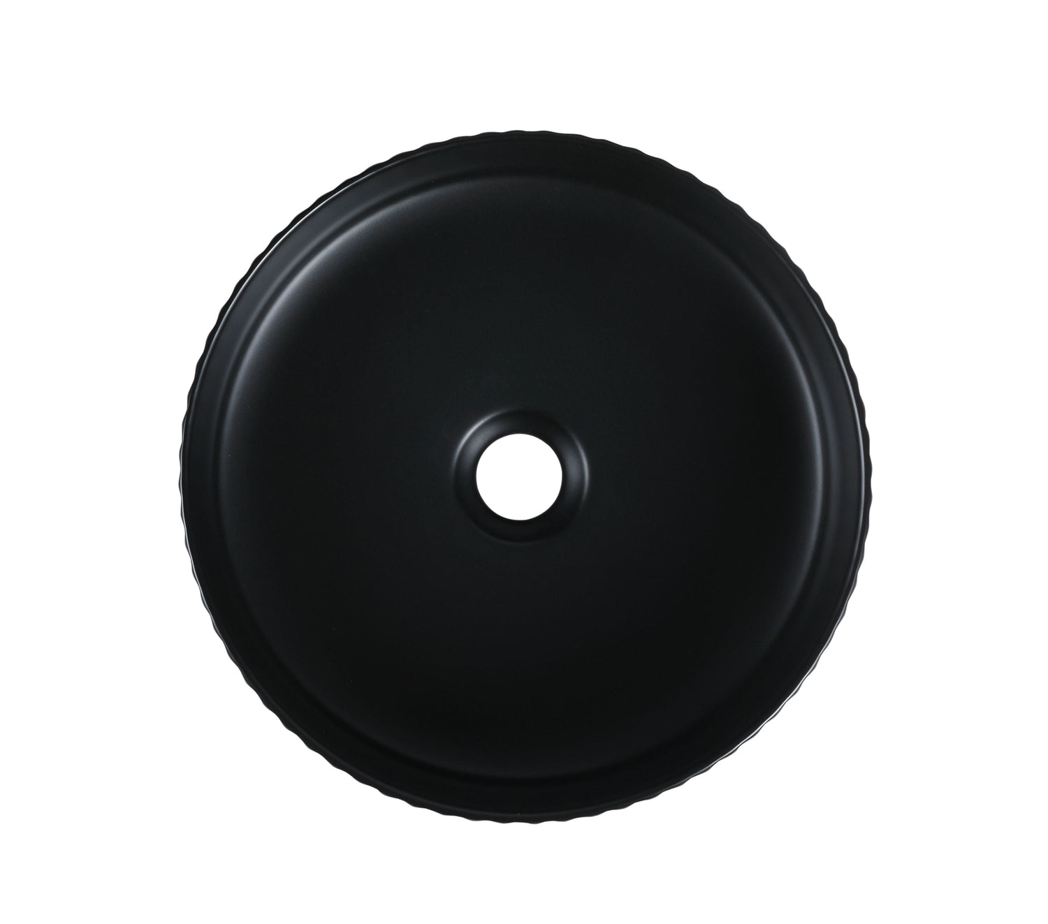 Cora 36 Counter-Top Fluted Round Basin- Matt Black