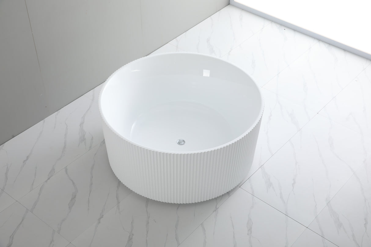 Como Groove Fluted Freestanding Bath 1280X1280X595MM