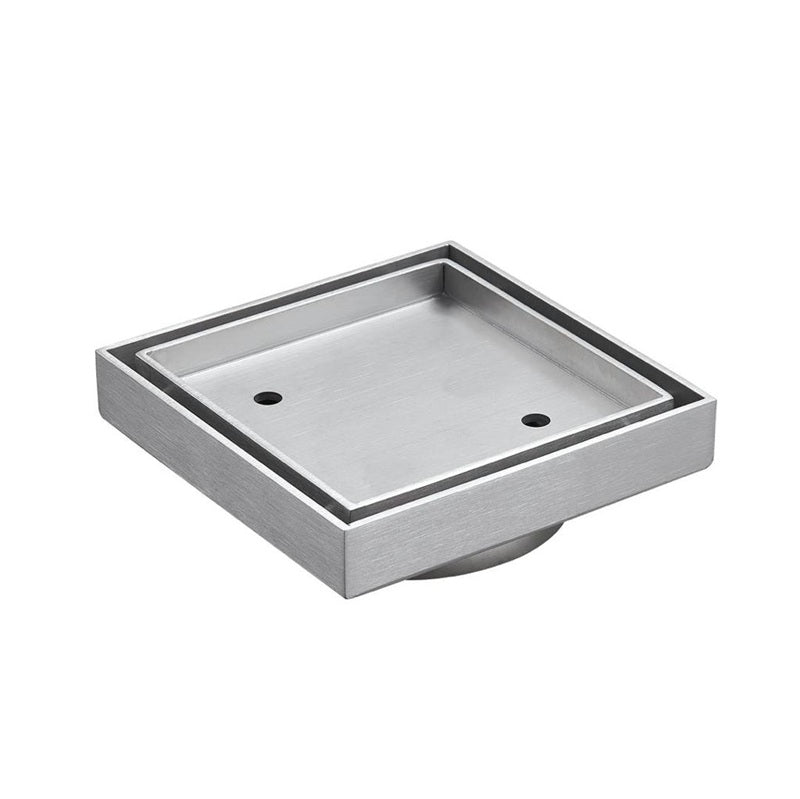 Brushed Nickel Stainless Steel Tile Insert Square Floor Waste