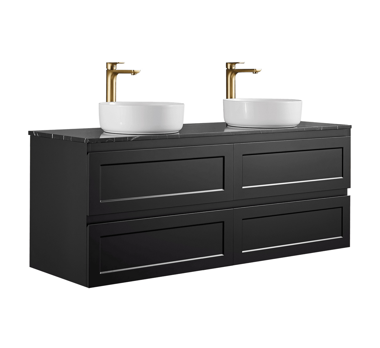 Fremantle Double Bowl Wall Hung Vanity 1500X450X560MM