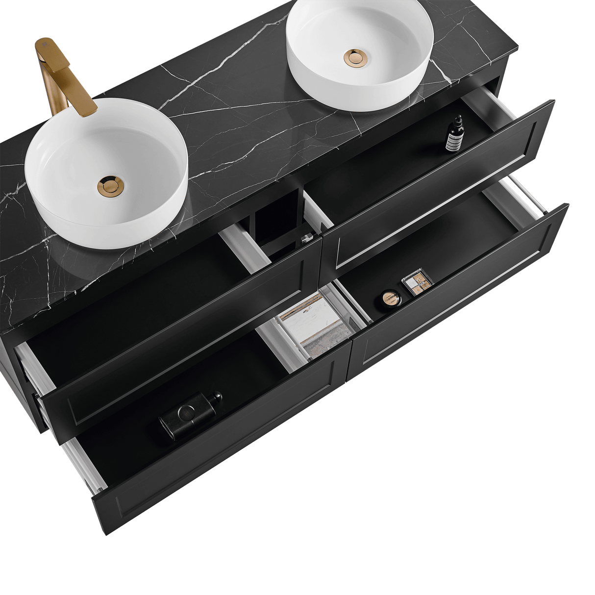 Fremantle Double Bowl Wall Hung Vanity 1500X450X560MM