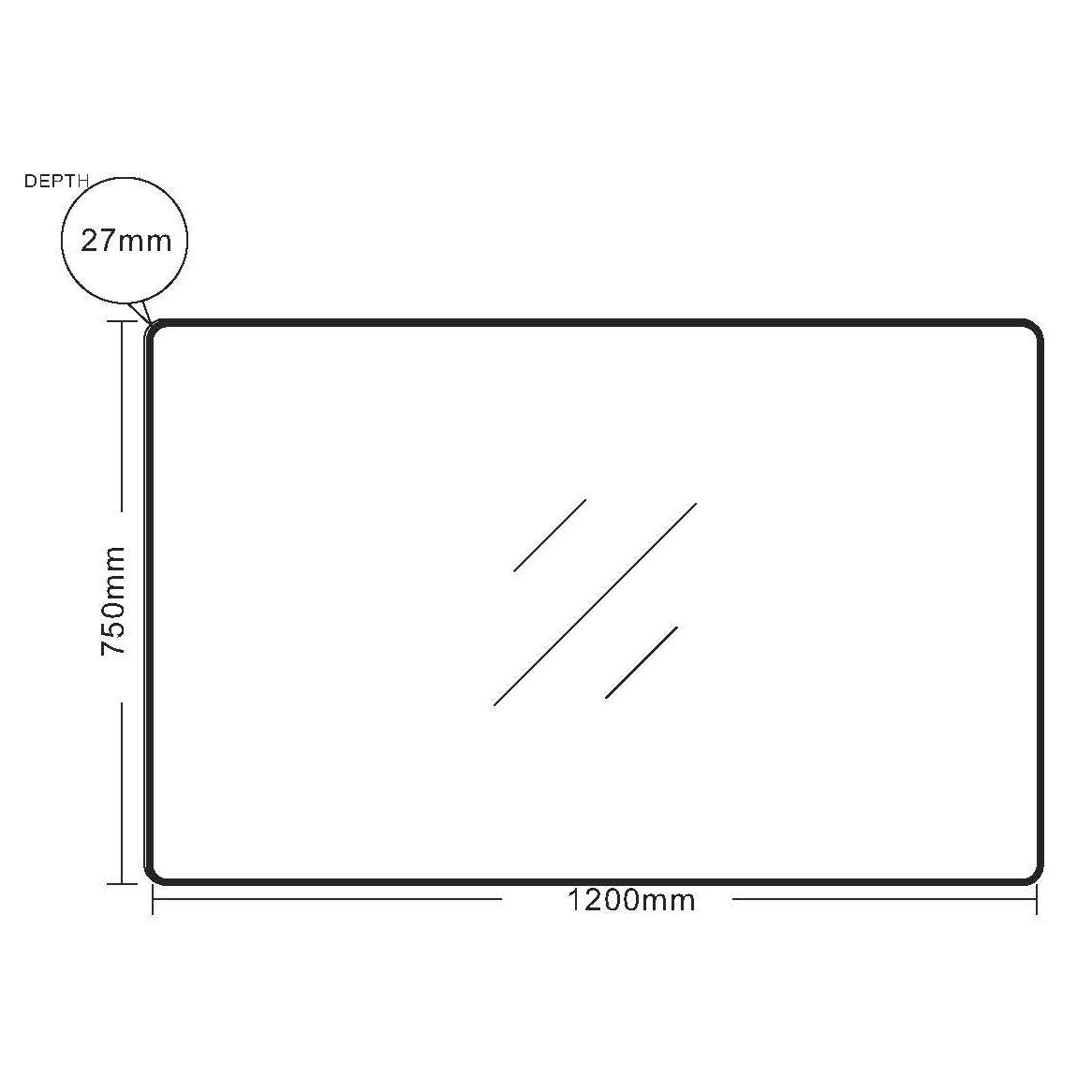 Aluminum Framed 1200mm Rectangular Mirror - Brushed Gold