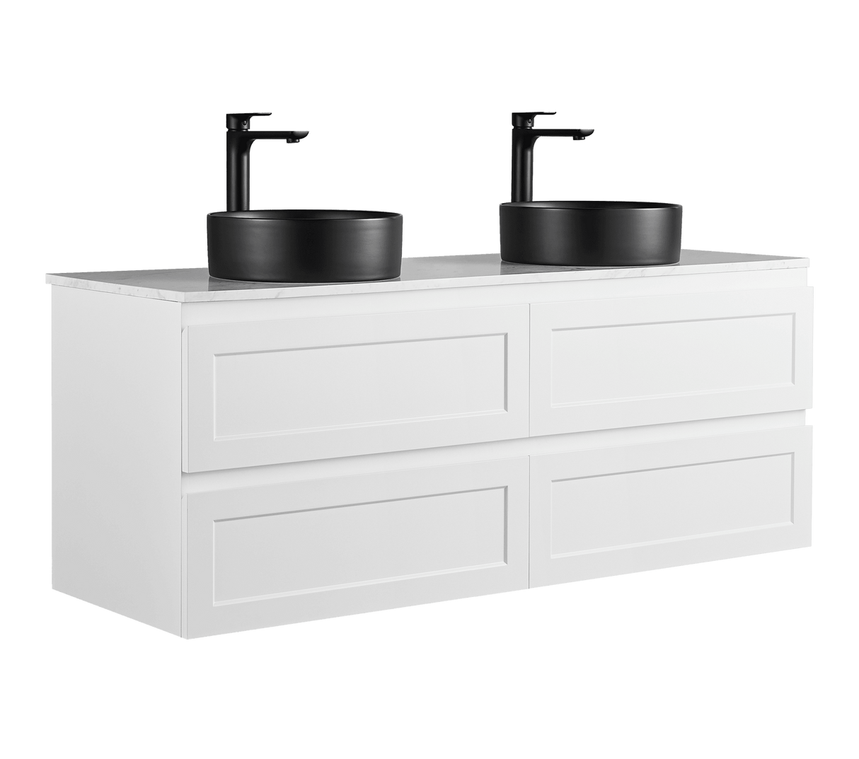 Fremantle Double Bowl Wall Hung Vanity 1500X450X560MM