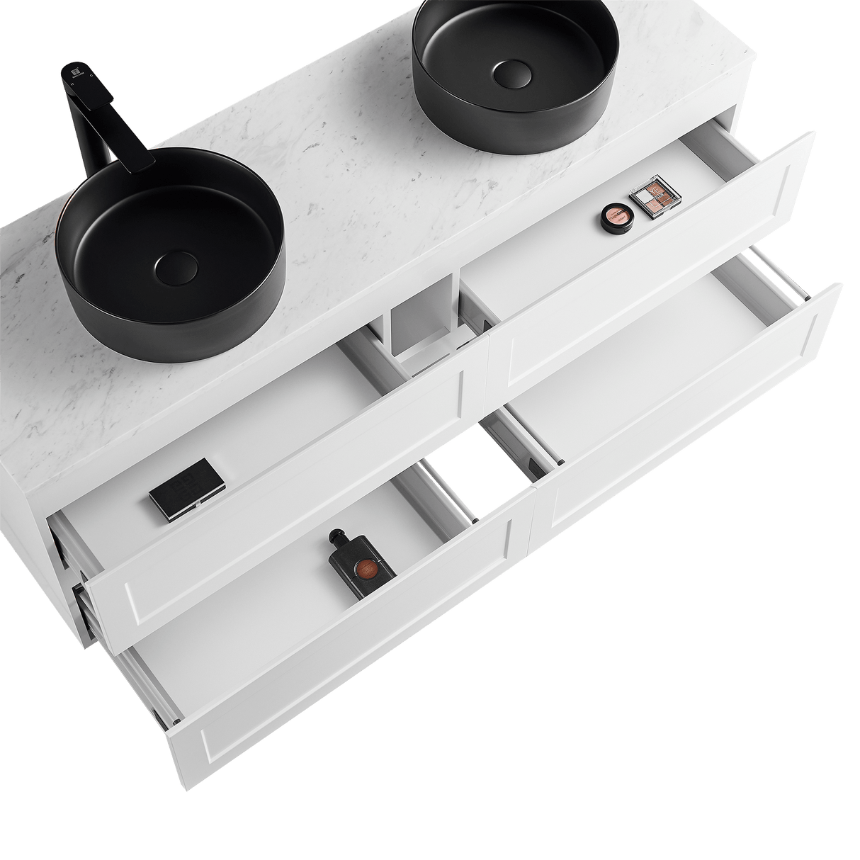 Fremantle Double Bowl Wall Hung Vanity 1500X450X560MM