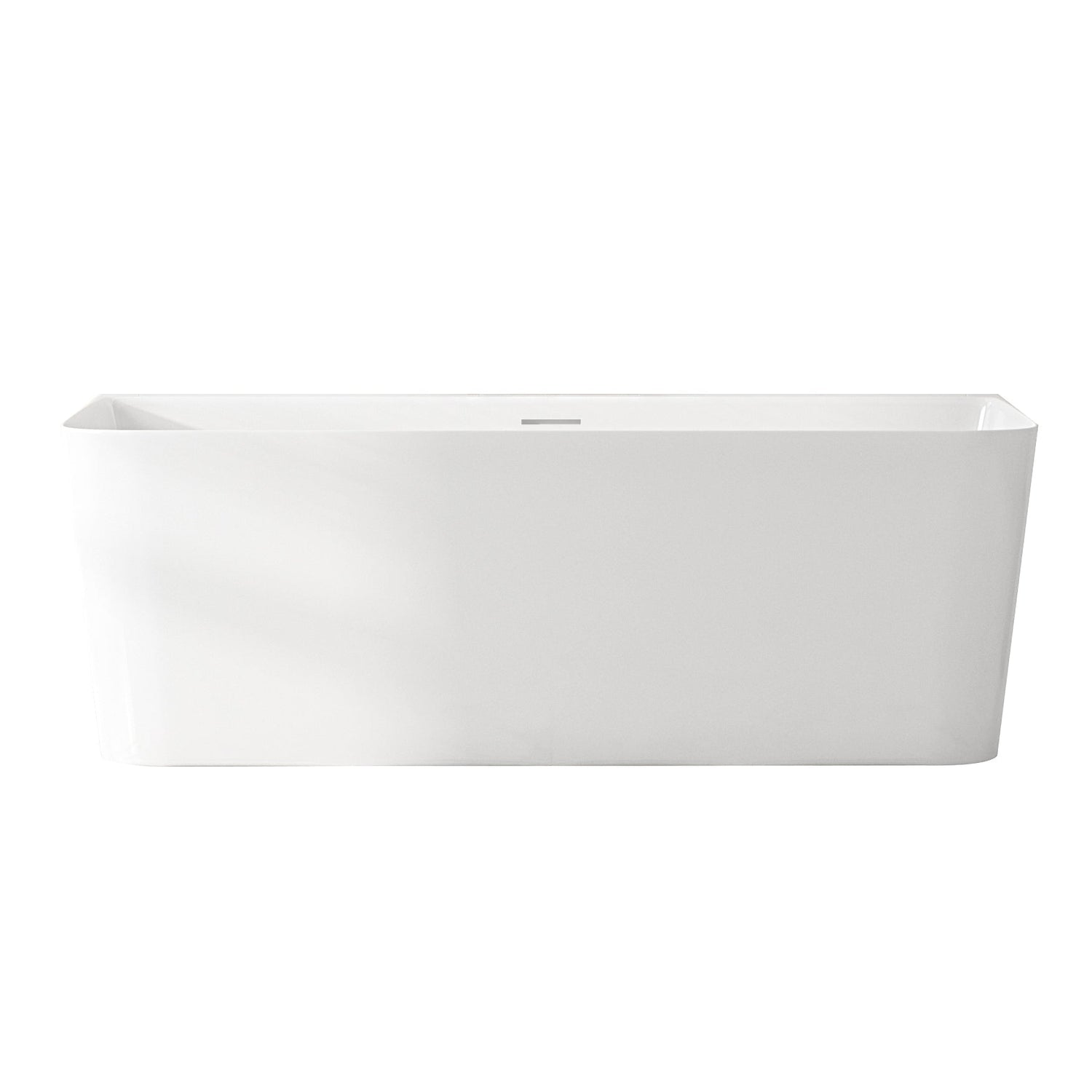 Fortuna Ultra-Thin Back-to-Wall Bathtub - Gloss White