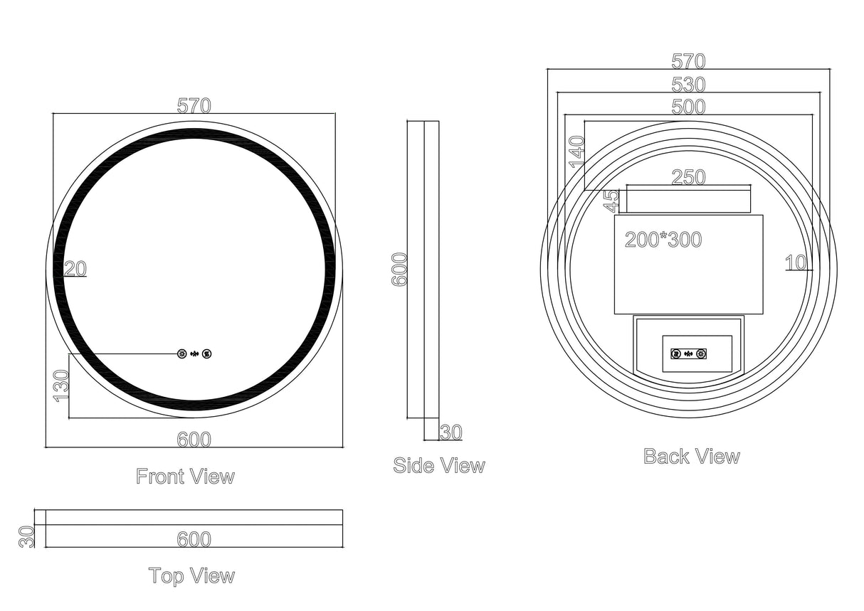 Freya 600/750/900mm LED Round Mirror