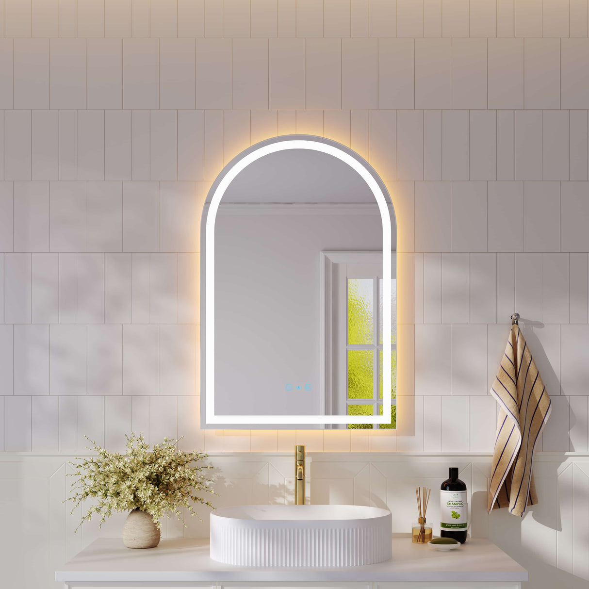 Freya 500/600×900mm LED Arch Mirror