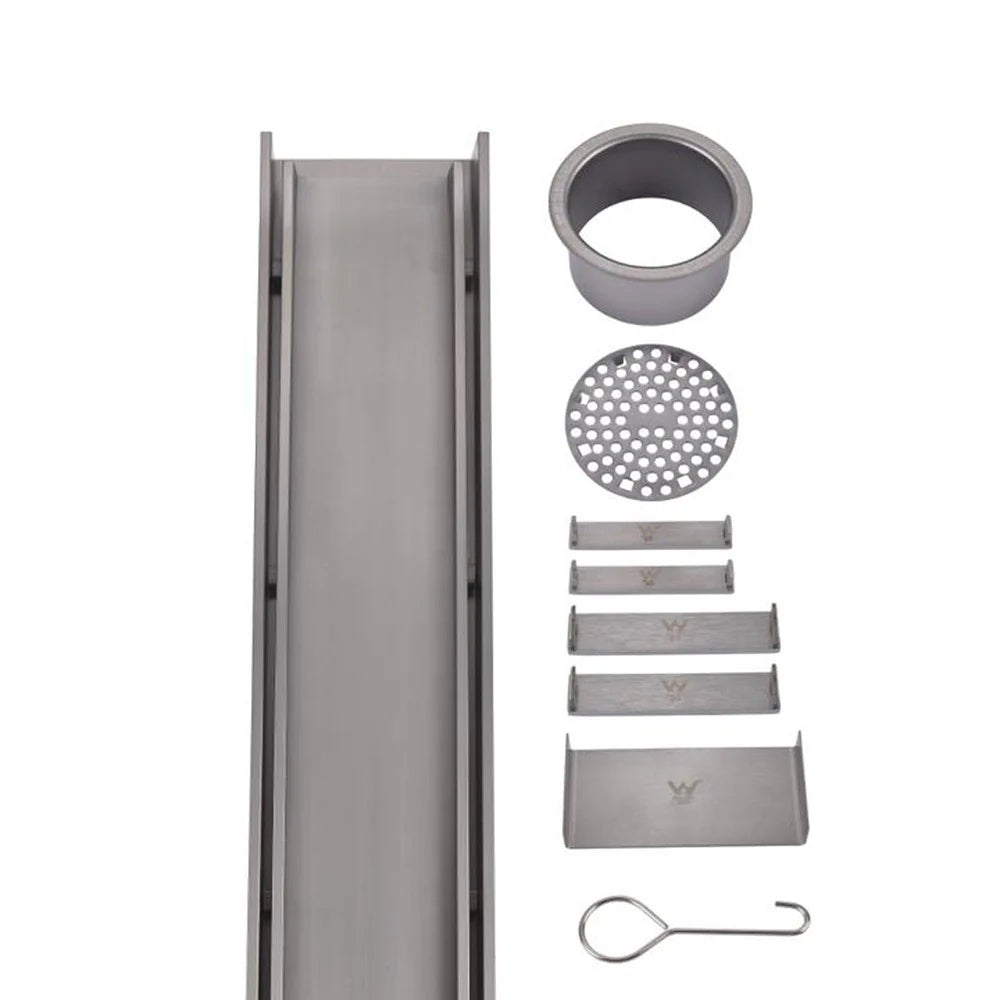 Wide Gun Metal Tile Insert Floor Grate 600~3000 (L) X 100 (W) MM