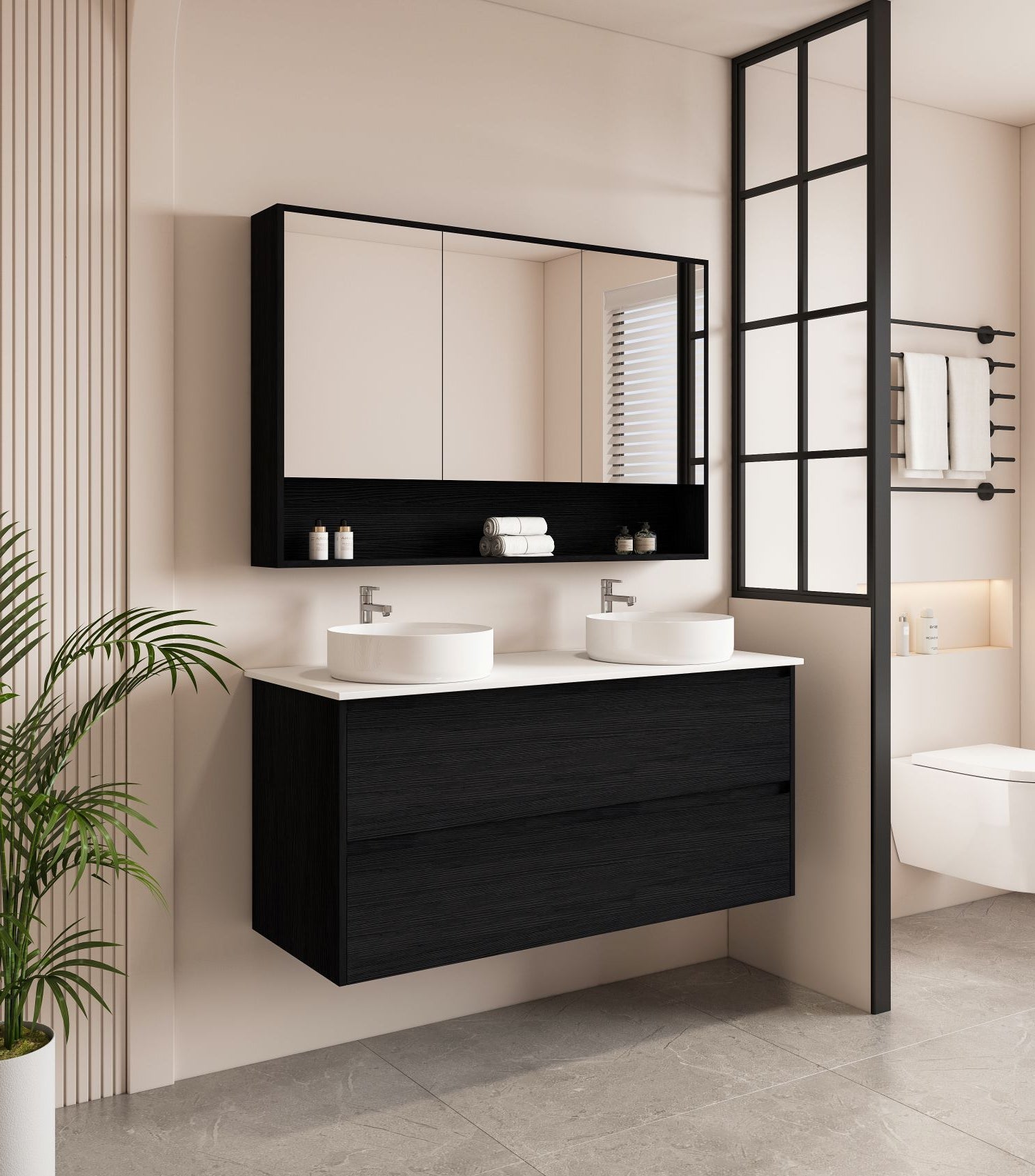 HERA 1200mm Wall-Hung Vanity - Black Oak