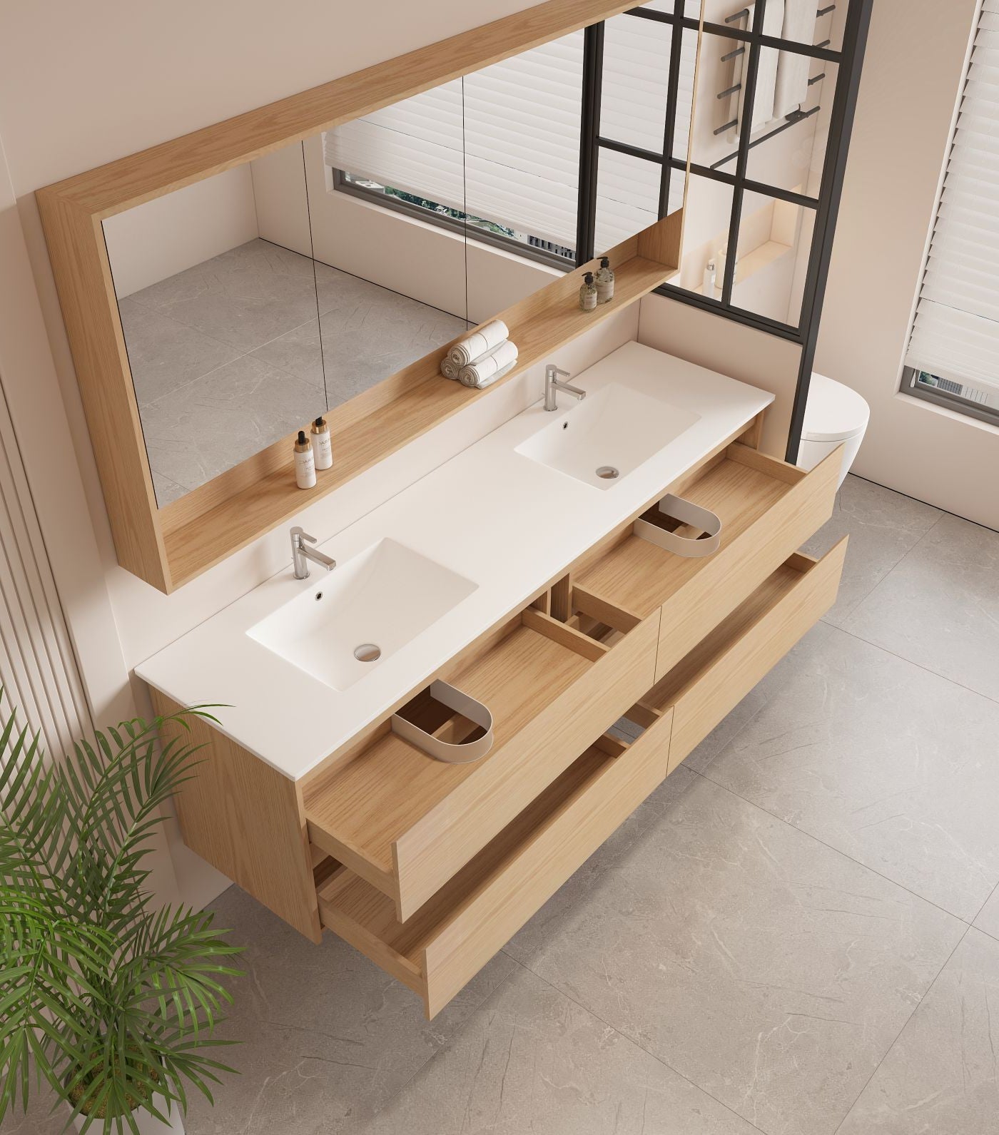 HERA 1800mm Wall-Hung Vanity - Tas Oak