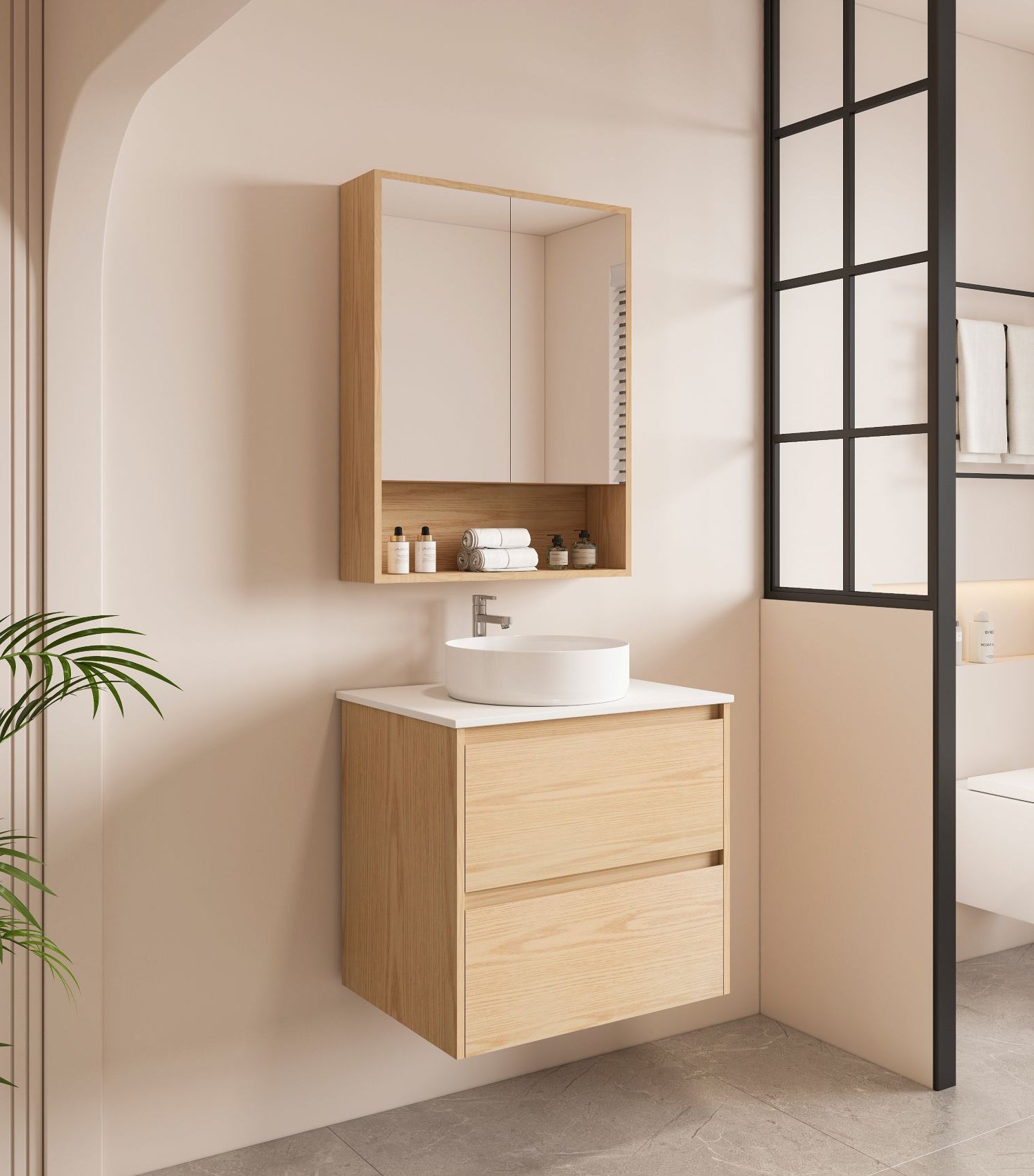 HERA 600mm Wall-Hung Vanity - Tas Oak
