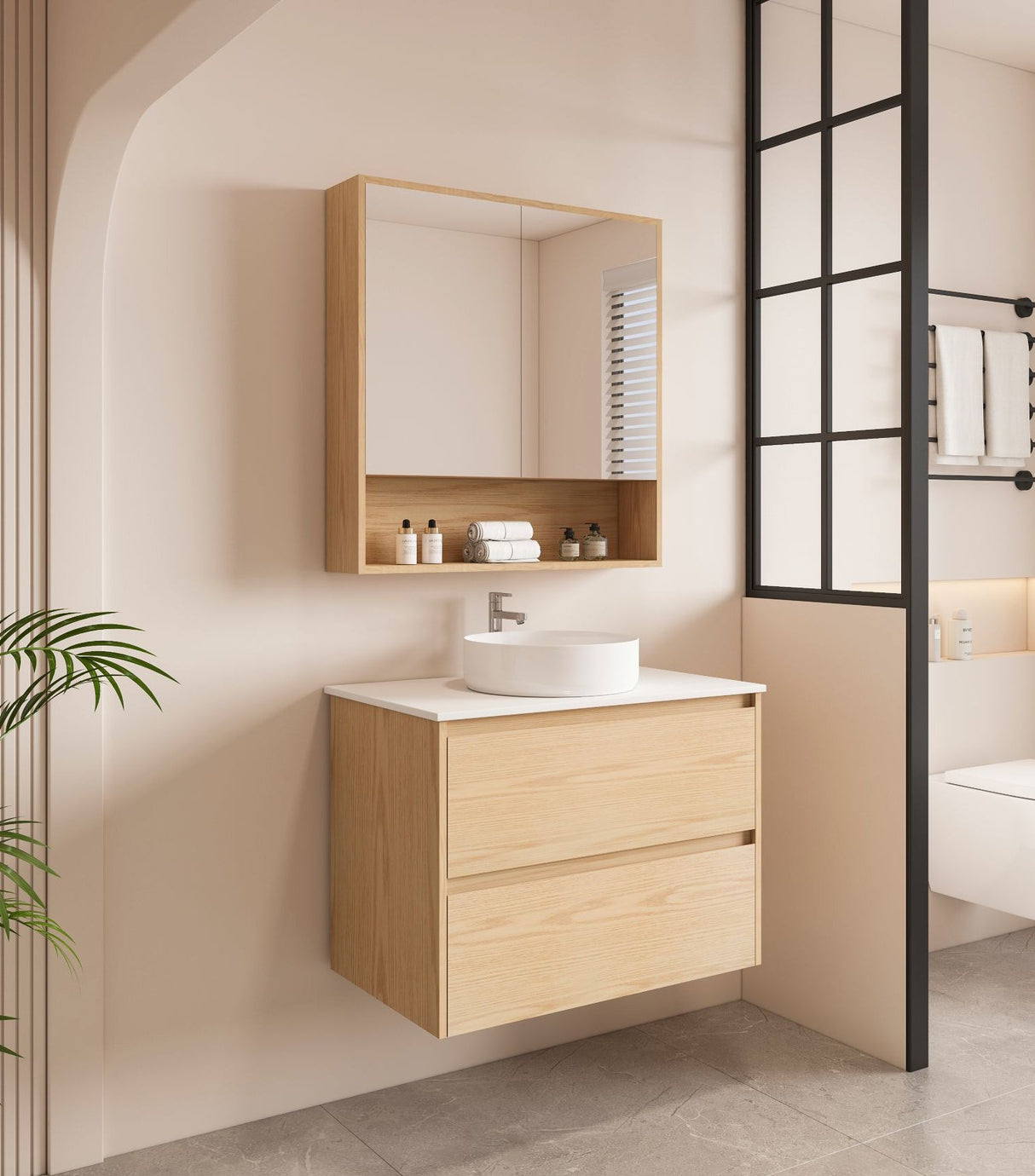 HERA 750mm Wall-Hung Vanity - Tas Oak