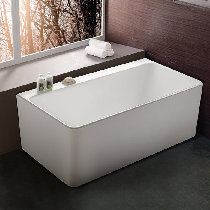 Willow Square 1500mm Gloss White Back to Wall Freestanding Bath | 1500 x 850mm