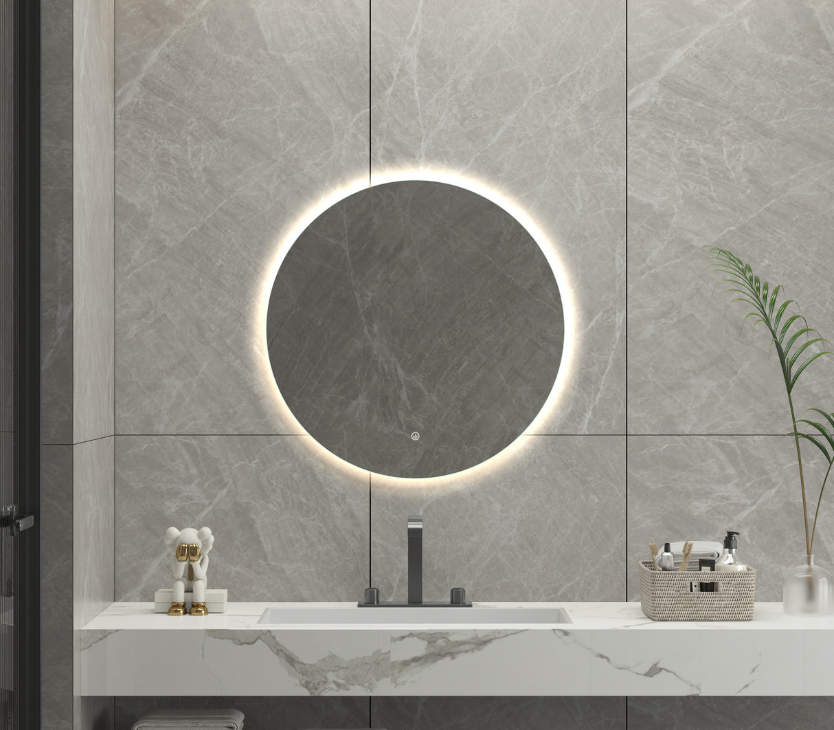 Evelyn Round Frameless LED Mirror | 800 x 800 mm
