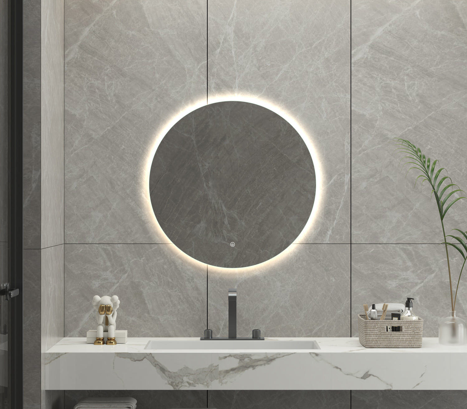 Evelyn Round Frameless LED Mirror | 800 x 800 mm