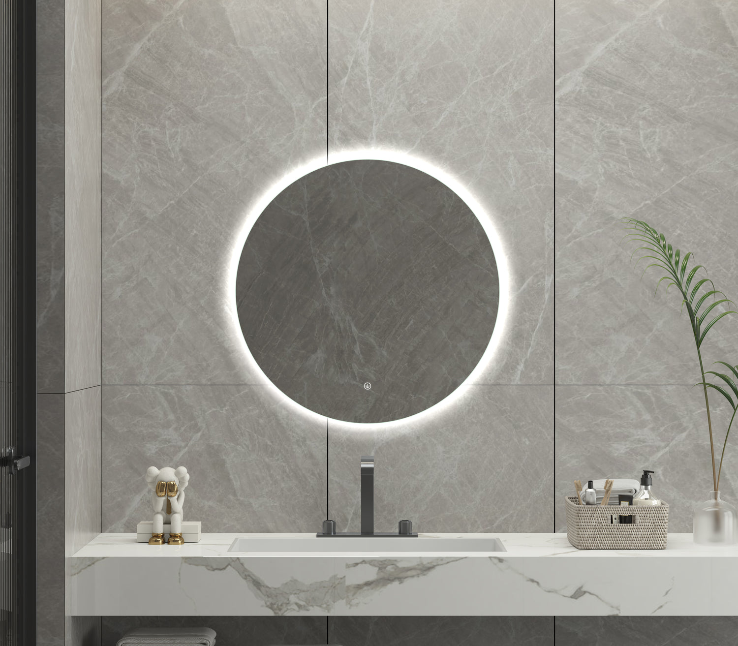 Evelyn Round Frameless LED Mirror | 800 x 800 mm