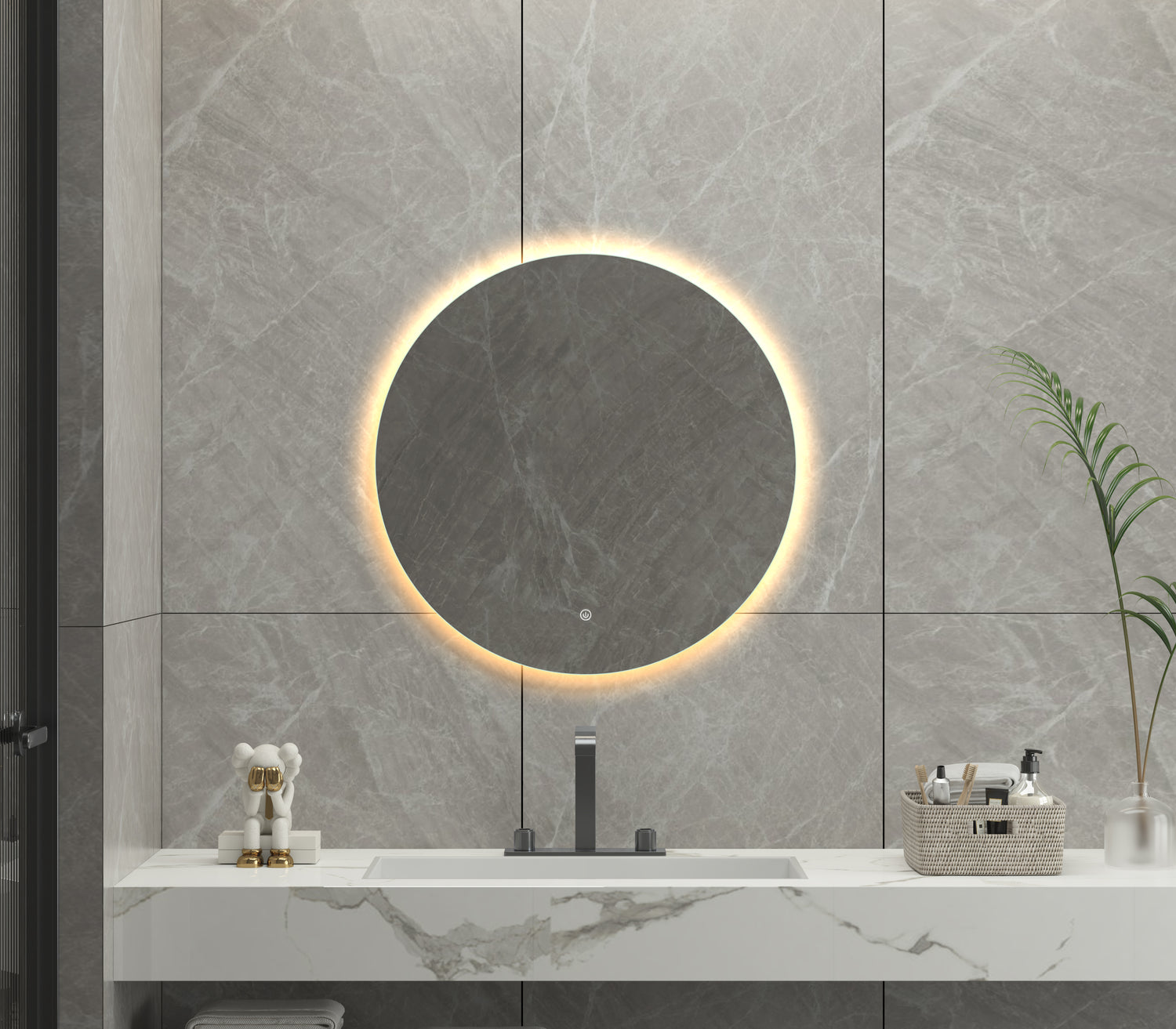 Evelyn Round Frameless LED Mirror | 800 x 800 mm