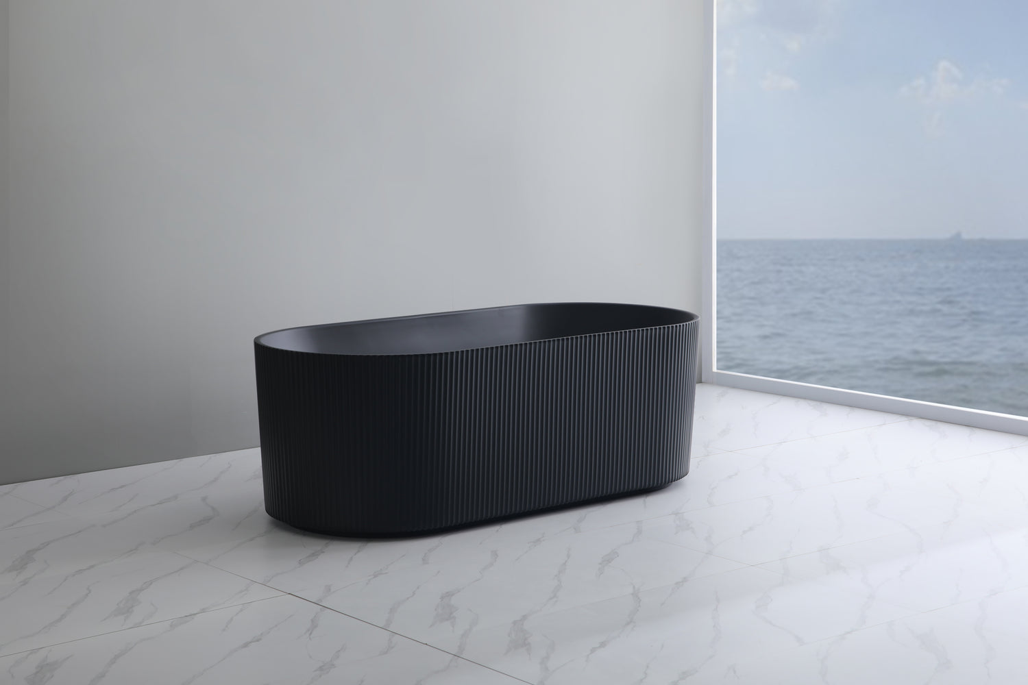 Oval Fluted Freestanding Bath 1700X800X580MM