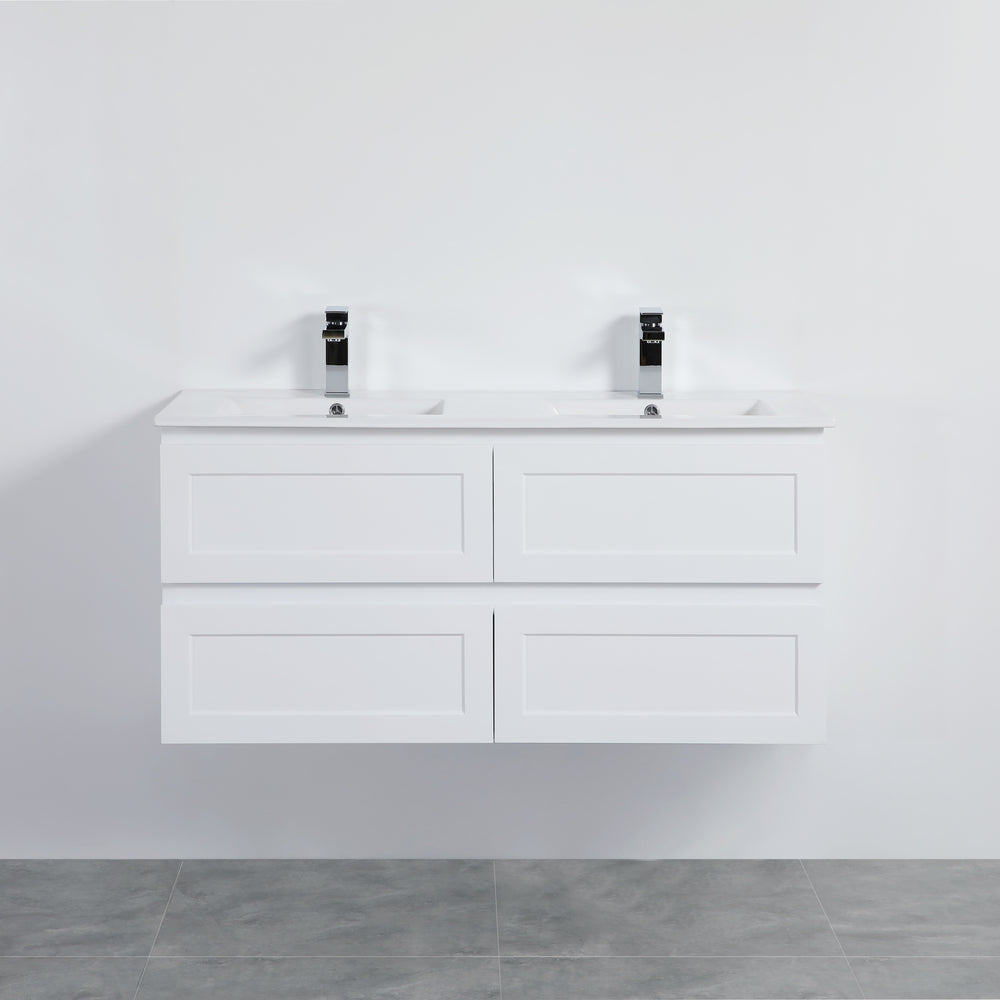 Fremantle Double Bowl Wall Hung Vanity 1200X450X560MM