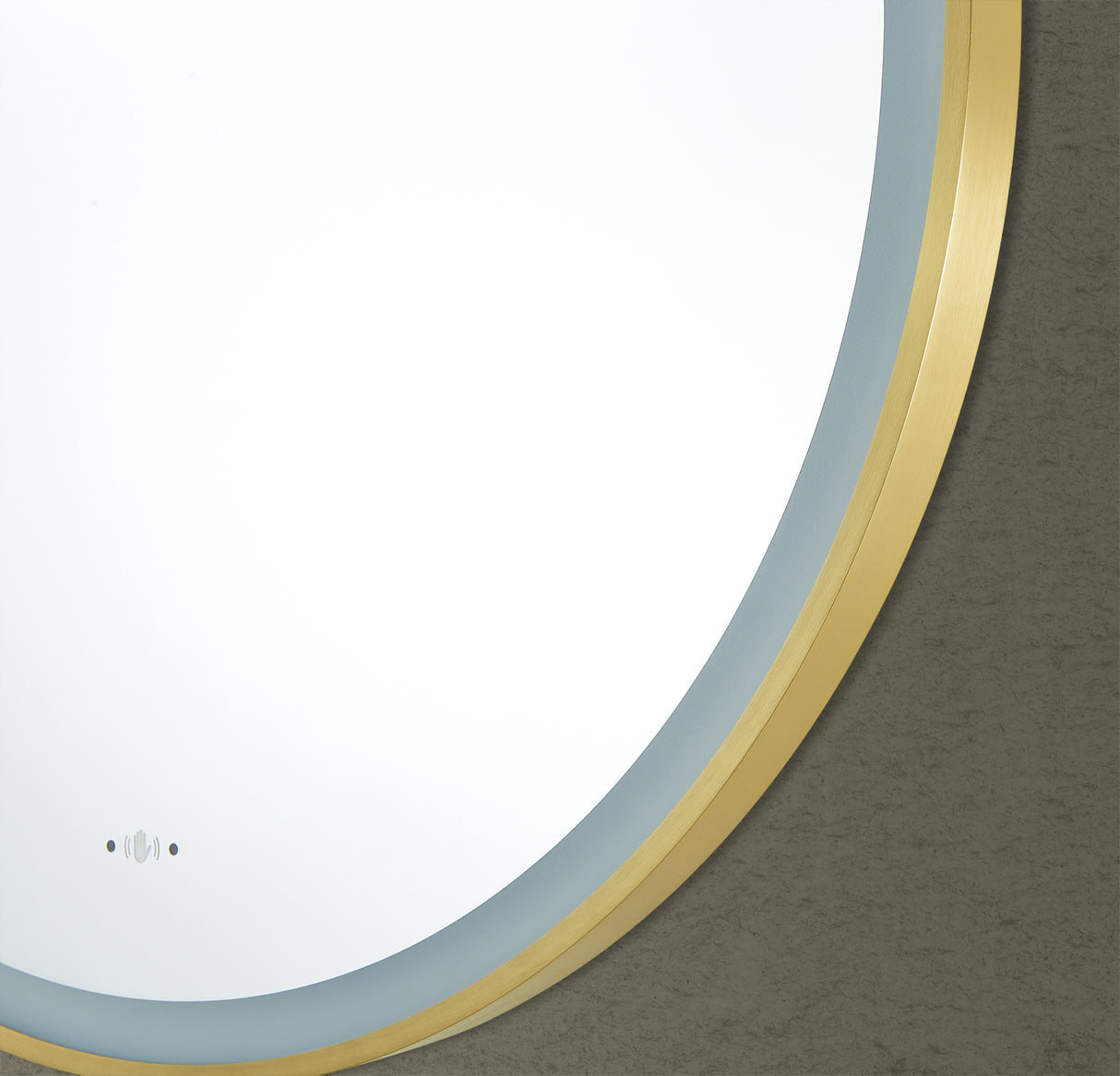 Luna Brushed Gold Round Touchless 800 X 800 Framed LED Mirror - Three Light Temperatures