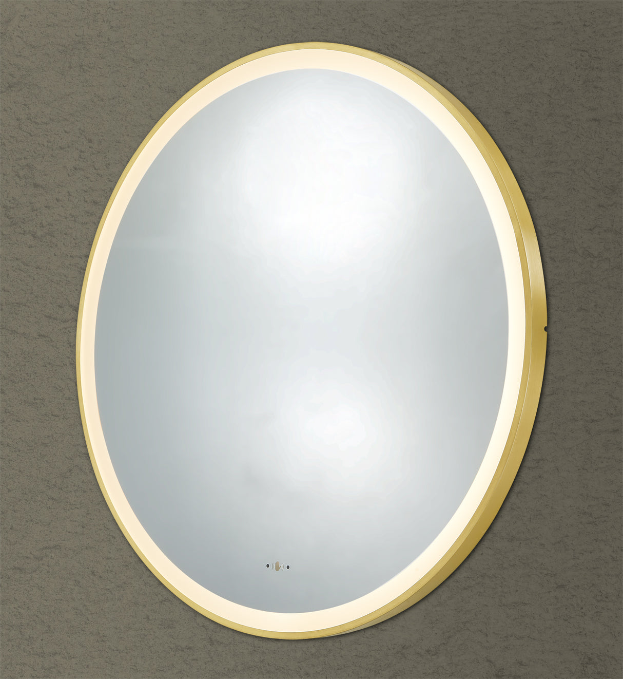 Luna Brushed Gold Round Touchless 800 X 800 Framed LED Mirror - Three Light Temperatures