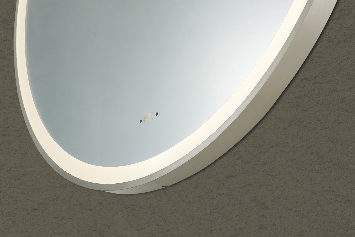 Luna Brushed Nickel Round Touchless 800 X 800 Framed LED Mirror - Three Light Temperatures