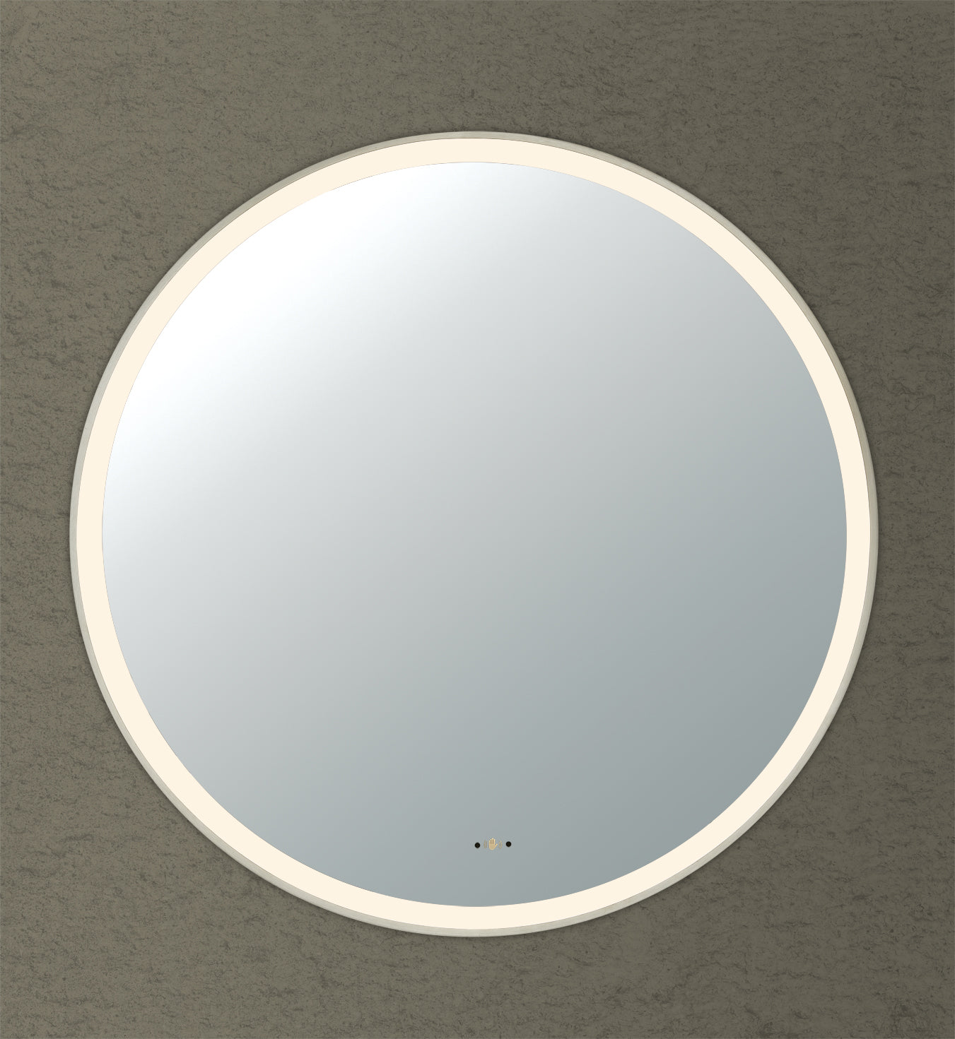 Luna Brushed Nickel Round Touchless 800 X 800 Framed LED Mirror - Three Light Temperatures