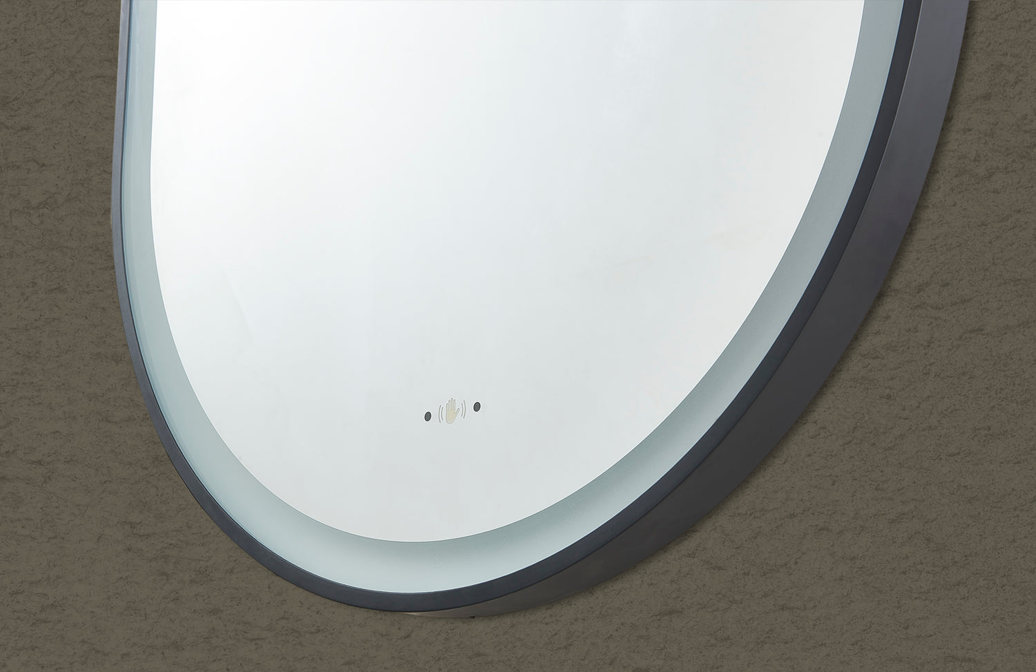 Olivia Matte Black Oval Touchless 450 X 900 Framed LED Mirror - Three Light Temperatures