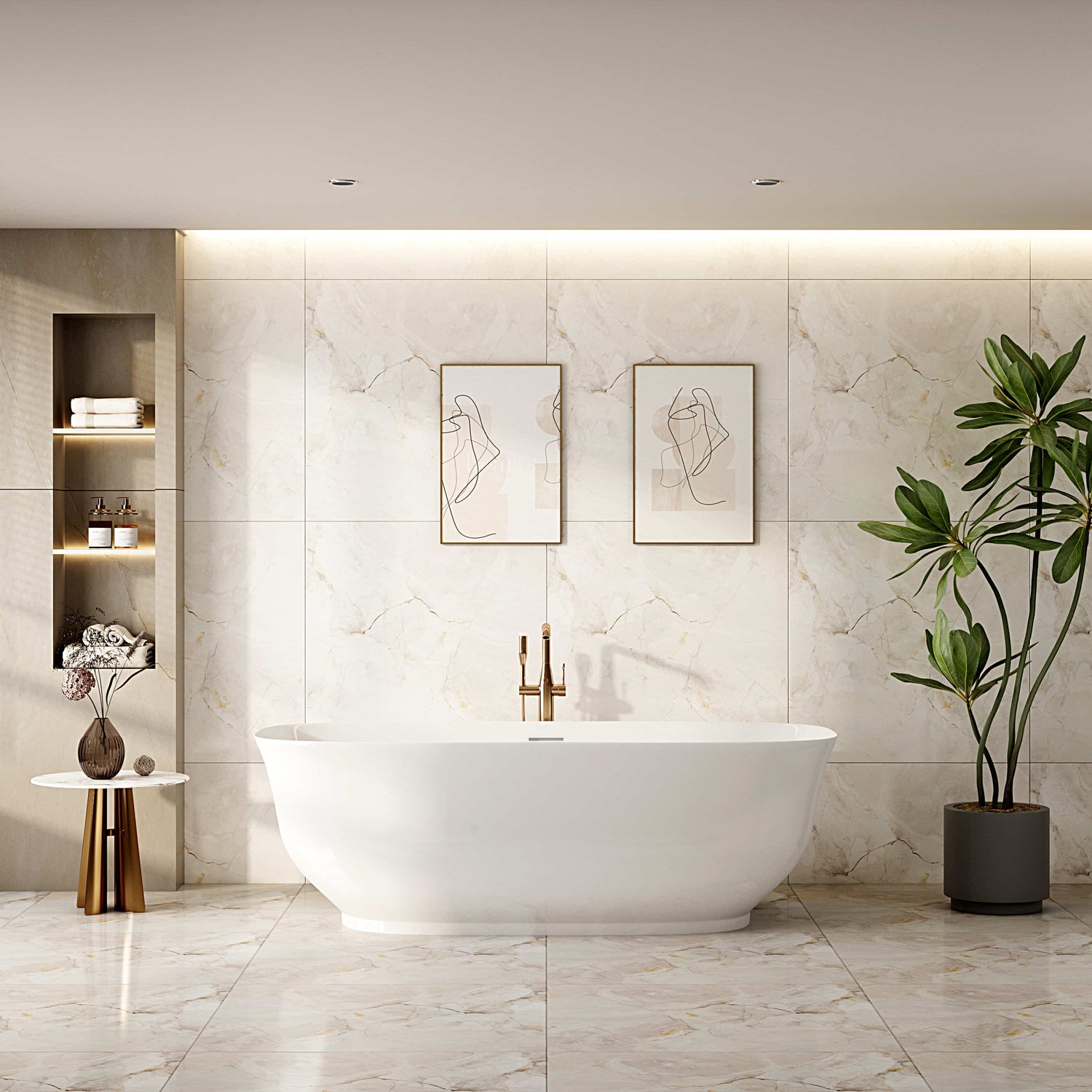 Libra Freestanding Bathtub - Gloss White