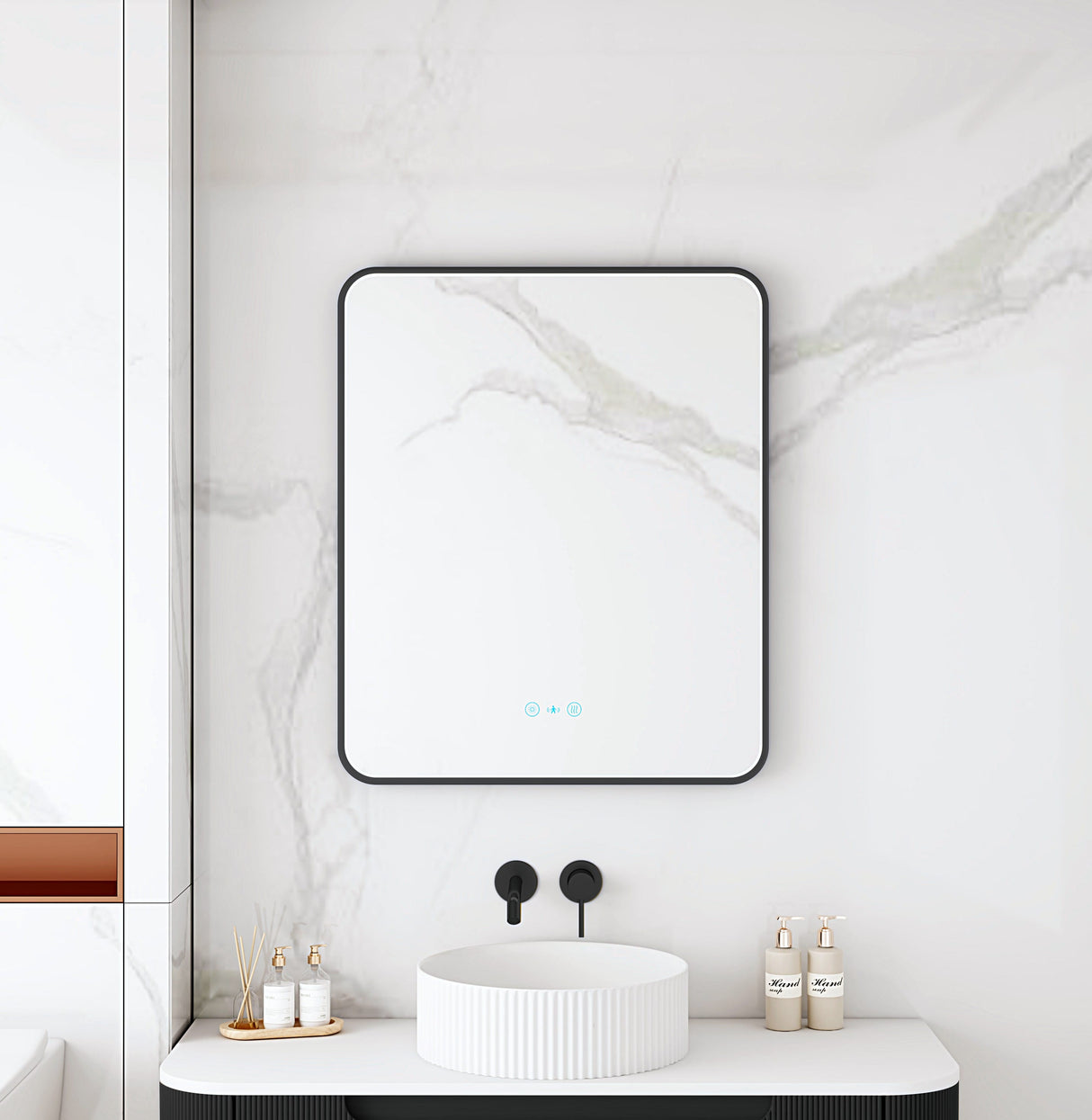 Maia 600×750 / 750×900 / 1200×750mm LED Rectangular Mirror – Matt Black Frame