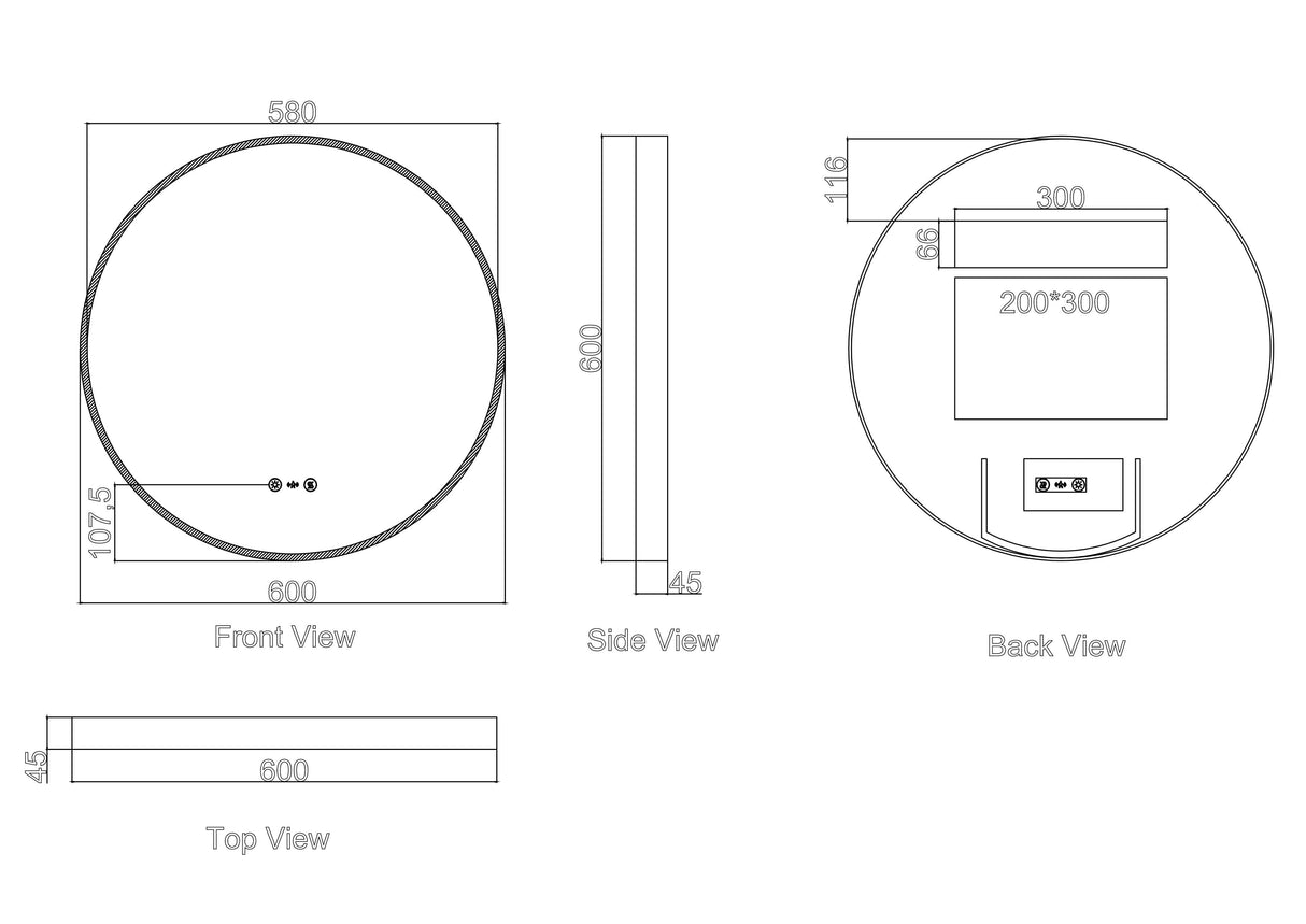 Maia 600/750/900mm LED Round Mirror – Brushed Gold Frame