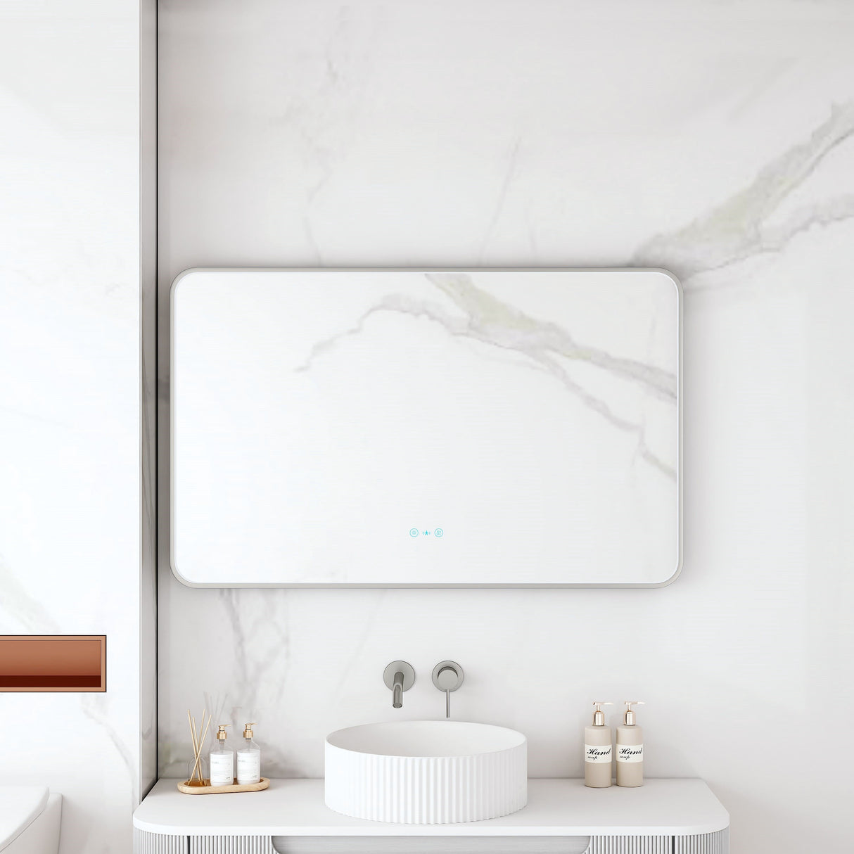 Maia 600×750 / 750×900 / 1200×750mm LED Rectangular Mirror – Gun Metal Frame