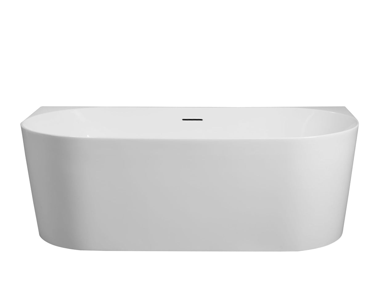 Musen Ultra-Thin Back-to-Wall Bathtub - Gloss White