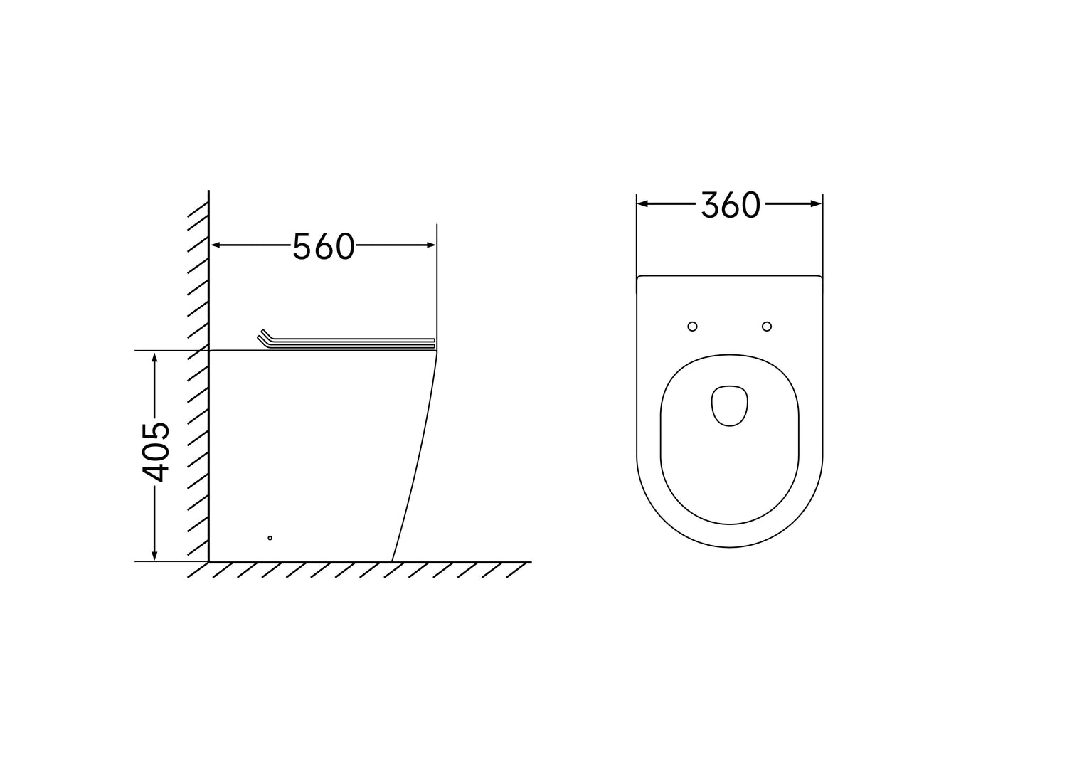 Orion Rimless Back to Wall Toilet Pan Only