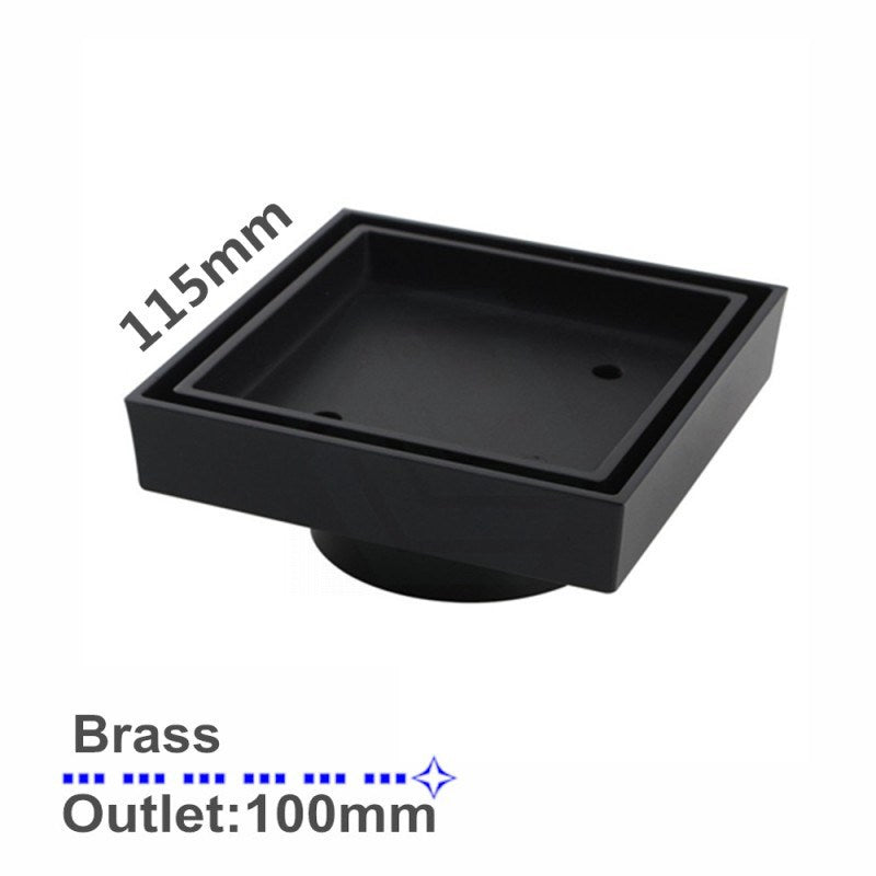115x115mm Black Tile Insert Drain