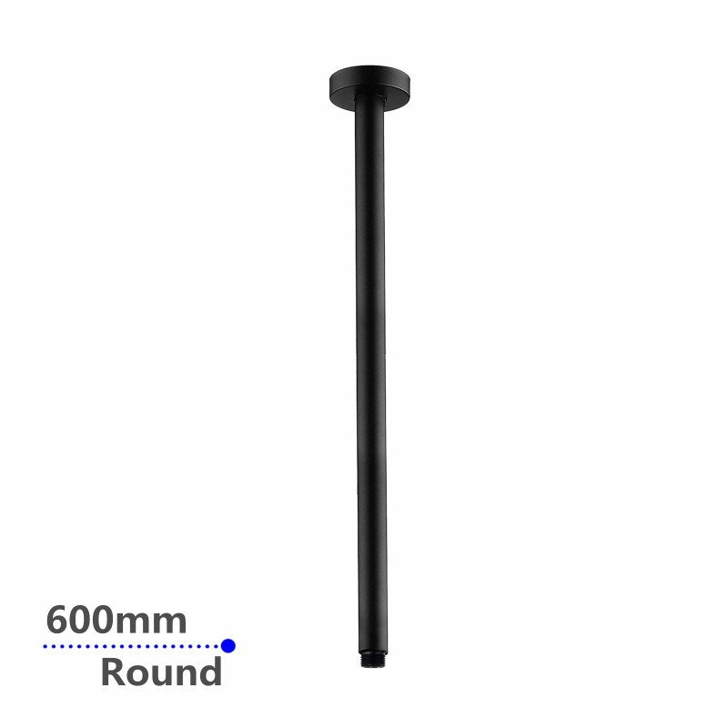 600mm Black Ceiling Shower Arm