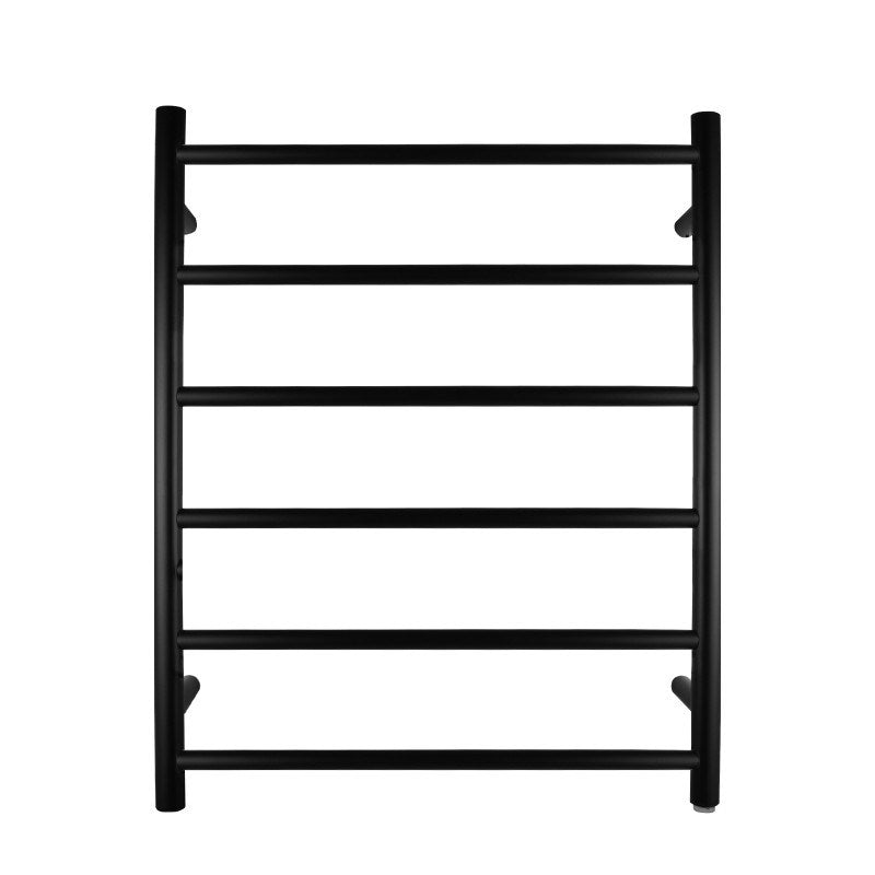Black Heated Towel Rack 6 Bars