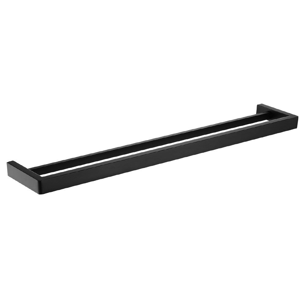 IVANO - 800mm Black Double Towel Rail
