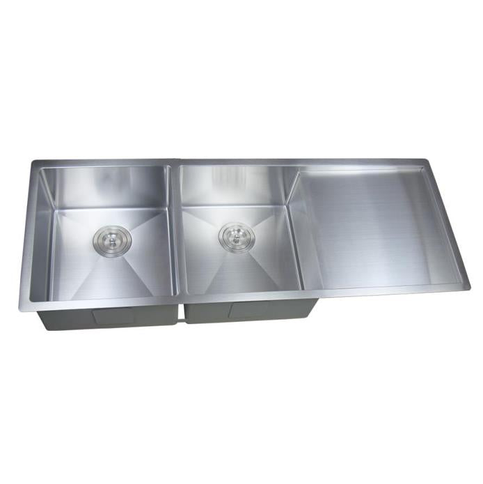 Stainless Steel Double Bowl Sink With Drainer 1160*450*235mm