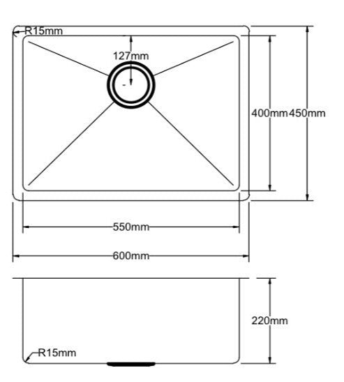 Stainless Steel Sink 600*450*220mm