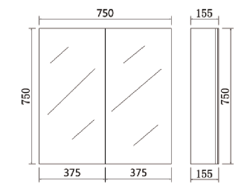 Pvc Shaving Cabinet 750*750*155mm