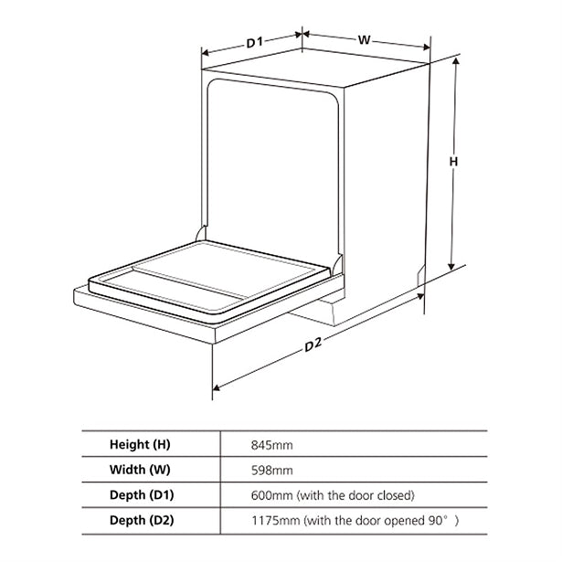 BLAUPUNKT 60CM FREESTANDING DISHWASHER (STAINLESS STEEL)