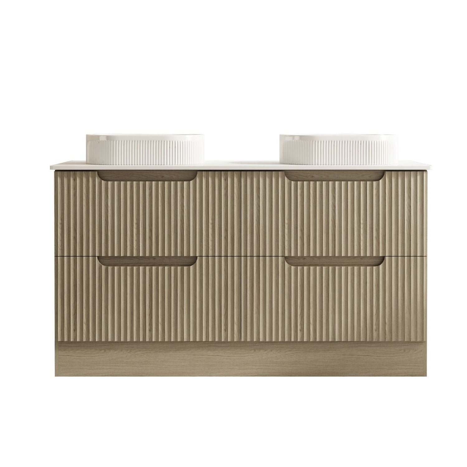 Fluted Rhea 1500mm Freestanding Cabinet - Natural Oak