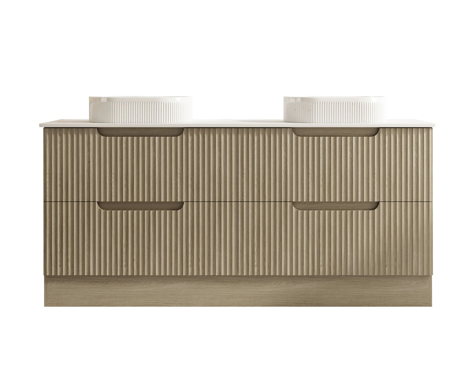 Fluted Rhea 1800mm Freestanding Cabinet - Natural Oak